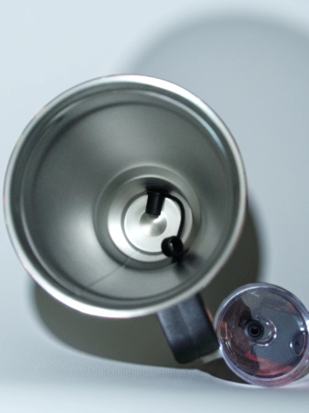Insulated Black Travel Mug with Handle and Clear Lid